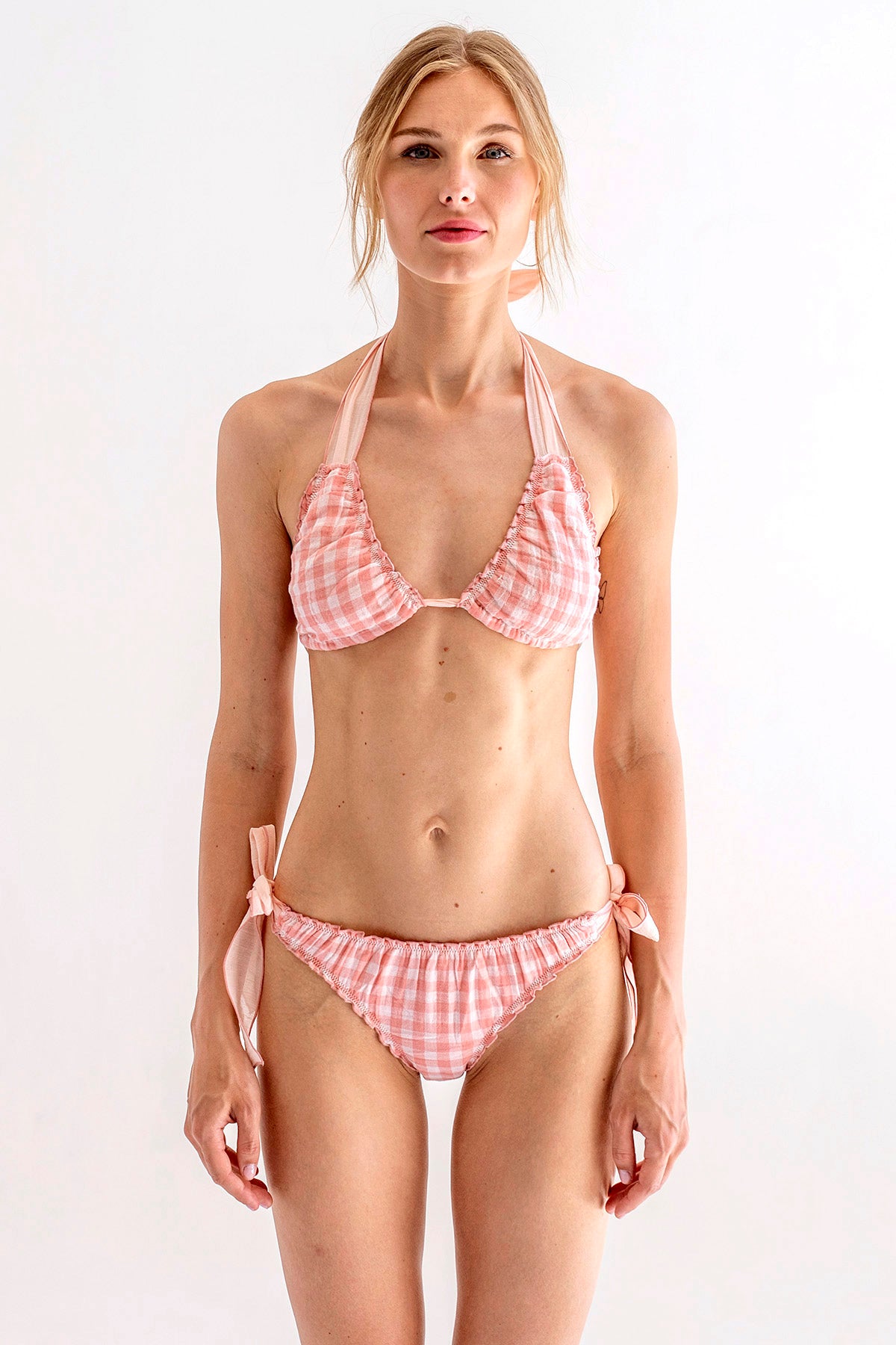 Bikini triángulo Vichy Pink