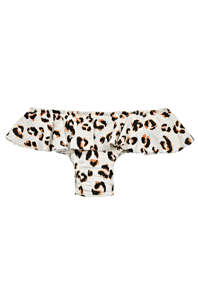 Braga con volantes Animal Print Ivory
