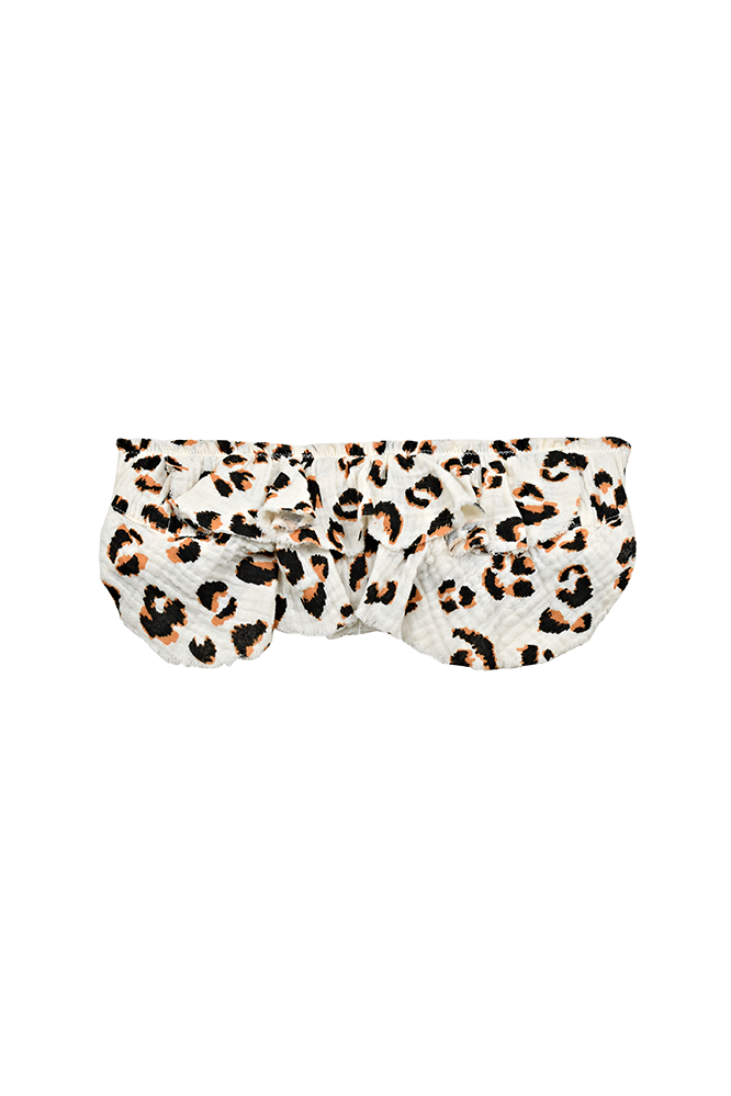 Bandeau con volantes Animal Print Ivory