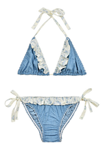 Bikini triángulo Flower Denim