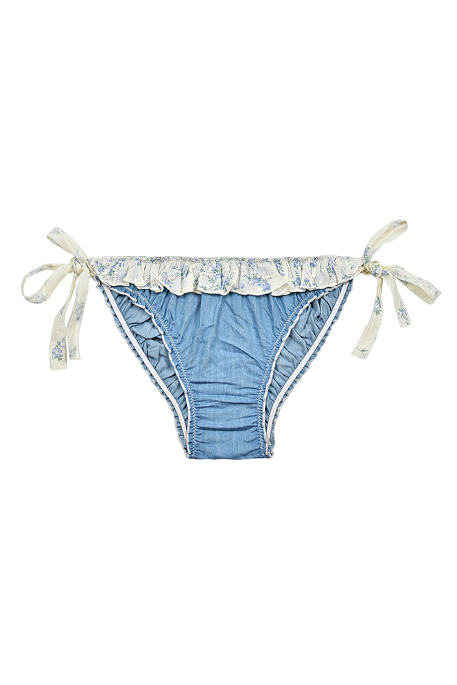 Braga lazos volantes Flower Denim
