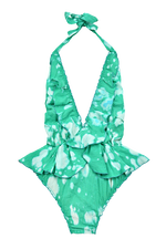 Bañador Peplum Tie Green