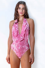 Bañador Volante Tie Pink