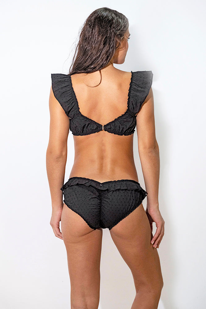 Bikini manguita volantes Plumetti Black