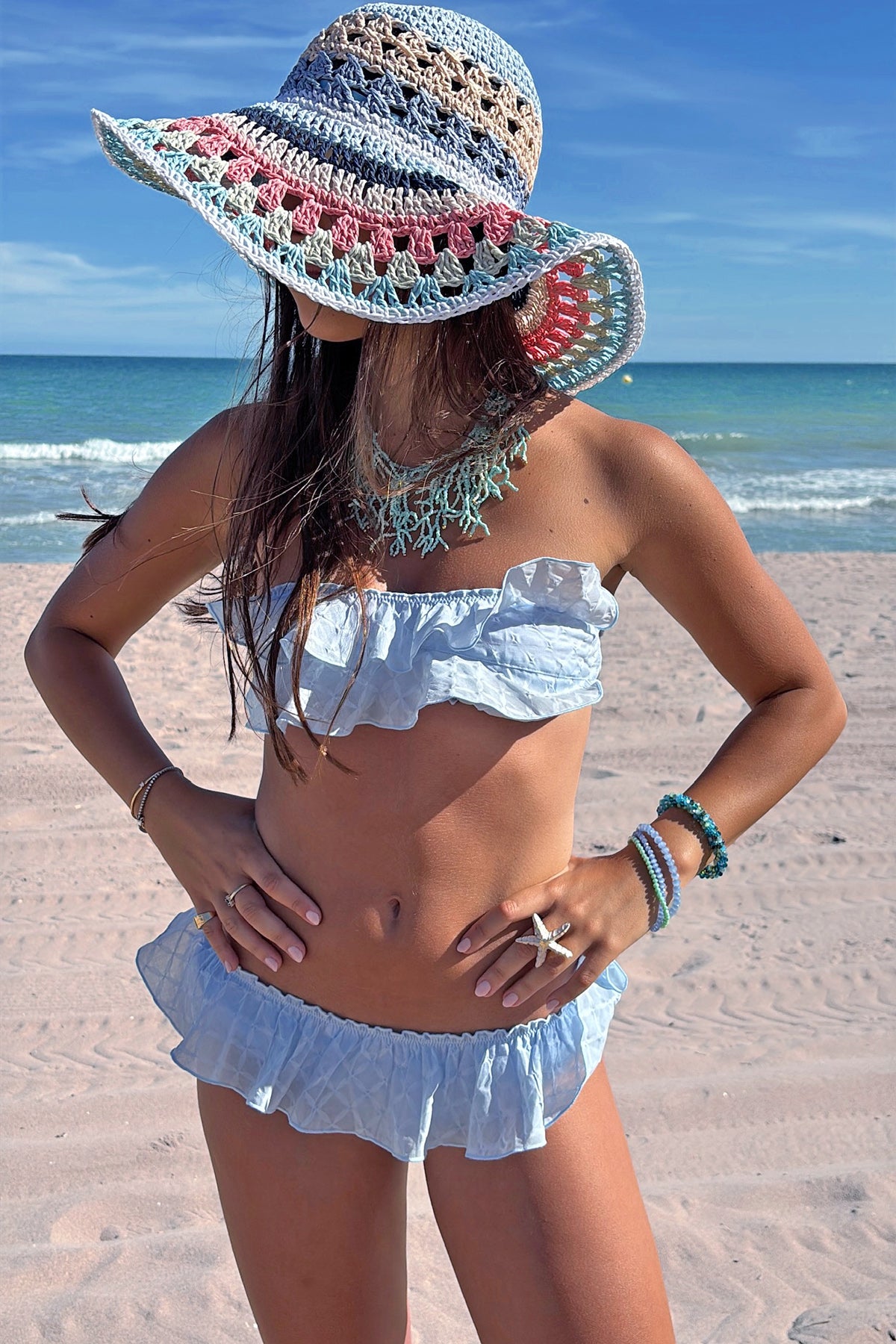 Bandeau Volantes Candy Blue