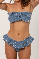 BIKINI RUFFLES STARS BLUE