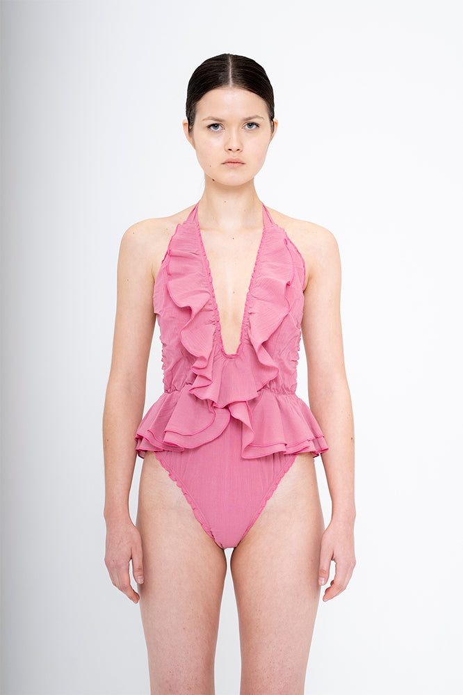 Peplum Ruffle Swimsuit YOUR DESIGN