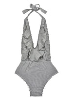 BAÑADOR VOLANTES MILRAYAS GRIS