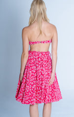 RED BANDANA FLARED SKIRT