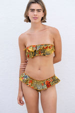 JUNGLE MUSTARD RUFFLED BANDEAU BIKINI