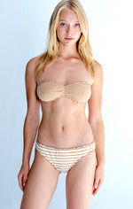 BIKINI BANDEAU RAYAS BEIGE