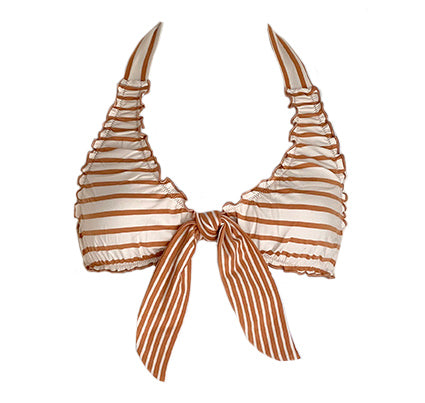 TOP - HALTER RAYAS BLANCO-BEIGE