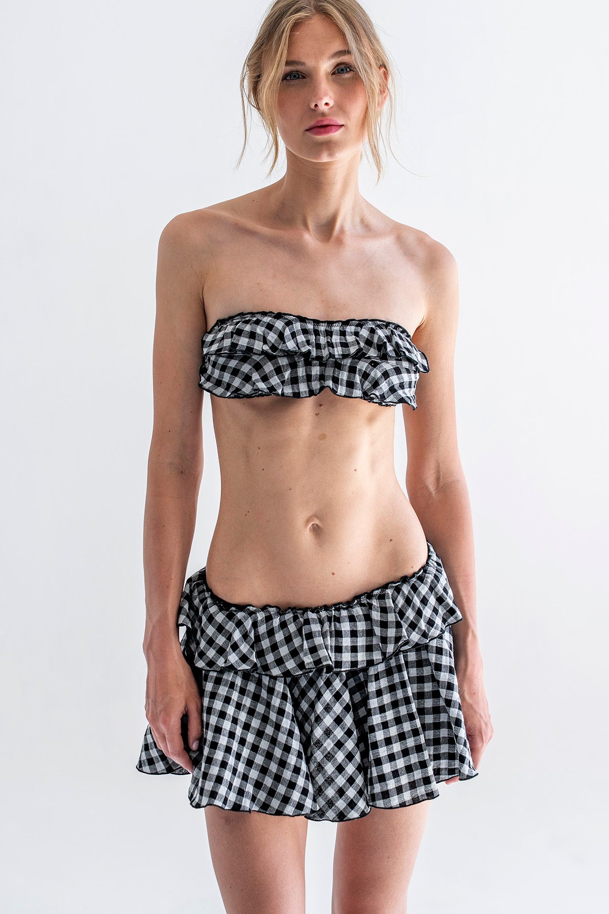 White Pinstripe Skirt