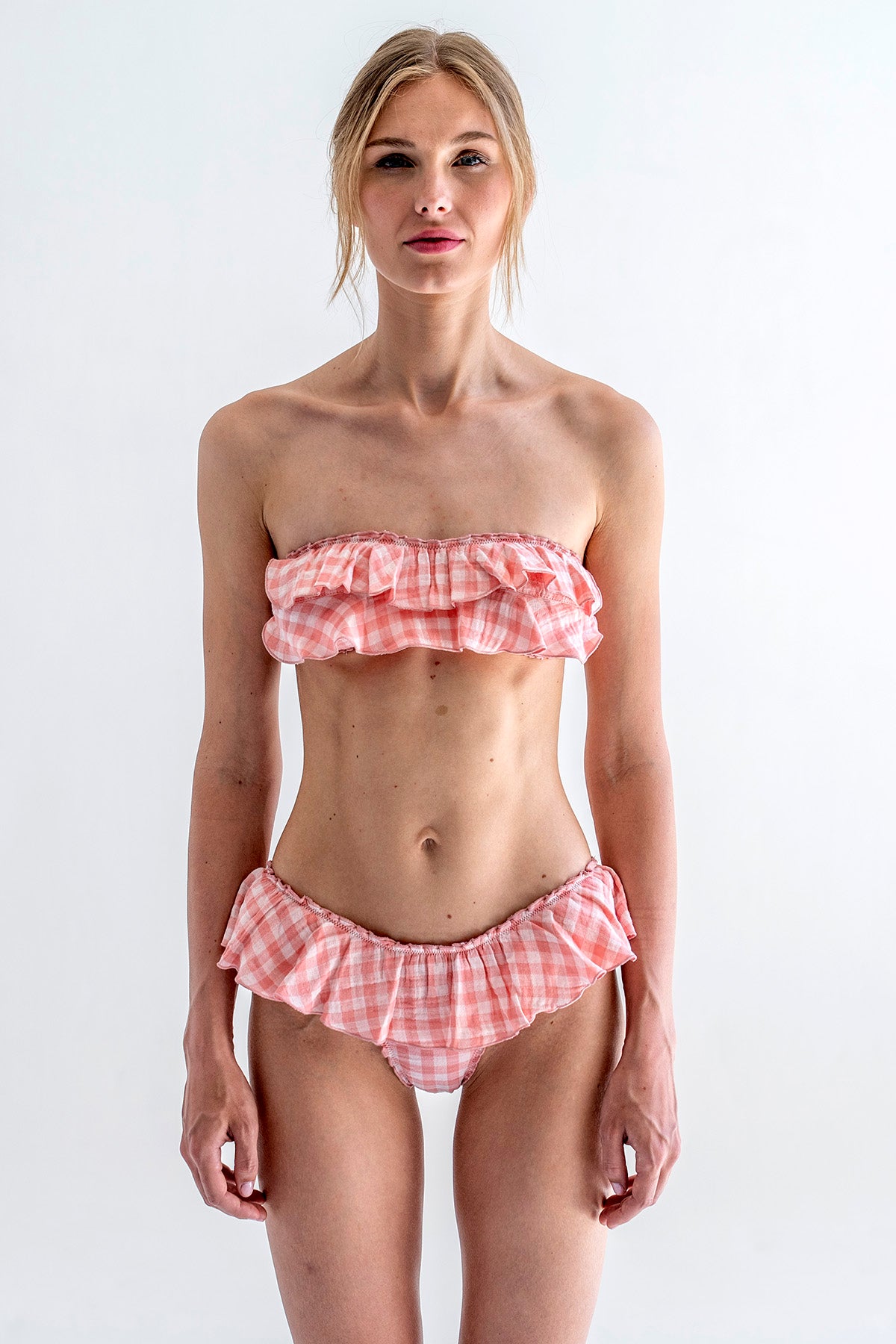 Ruffled Bambula Bandeau White