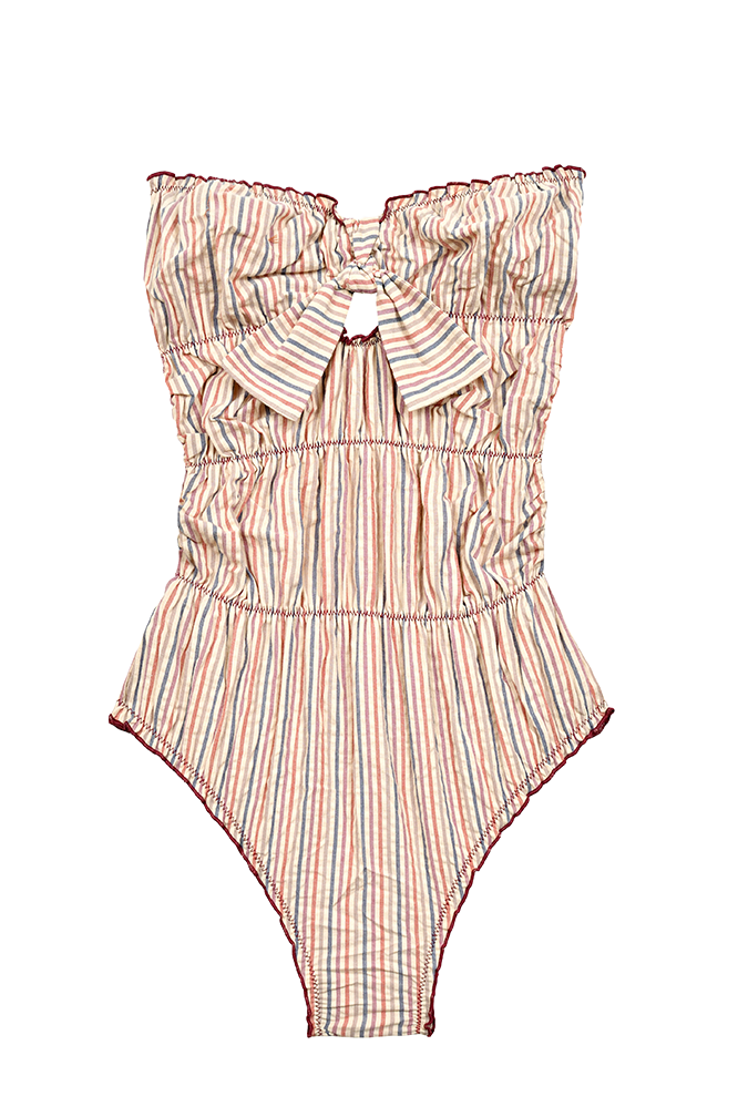Pinstripe Sand Swimsuit