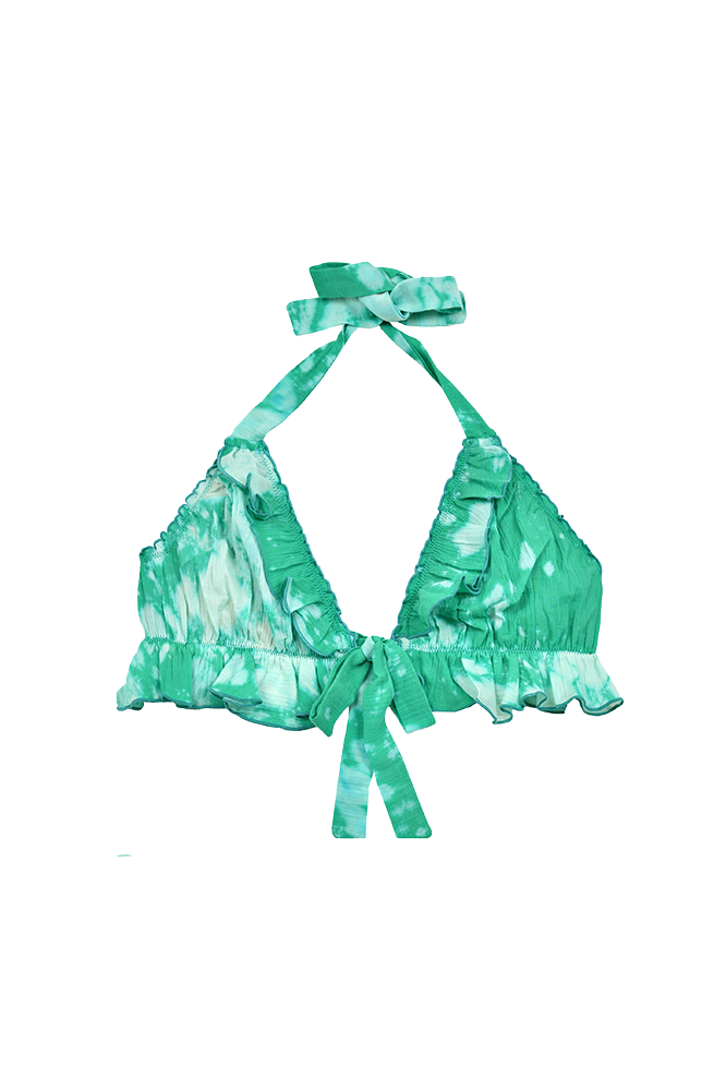Bikini triángulo y volantes Tie Green