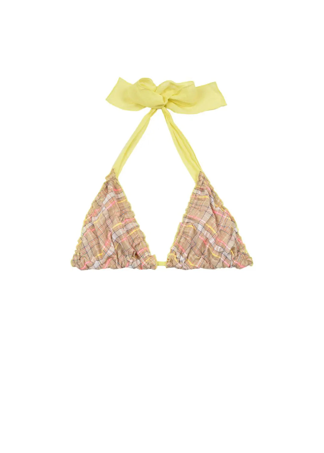 TOP - BIKINI TRIANGULO MADRAS BEIGE