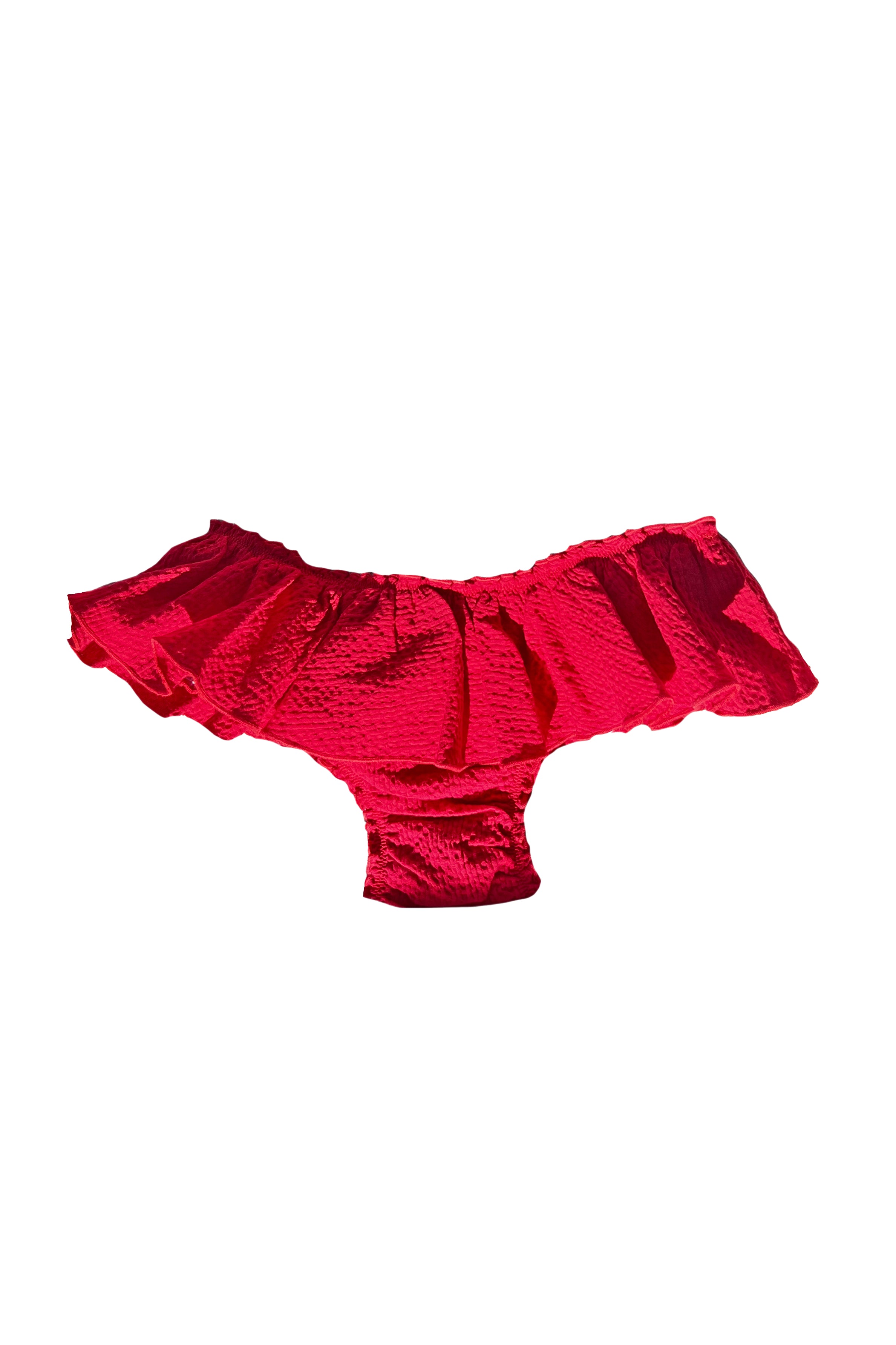 Braga con volantes rojo