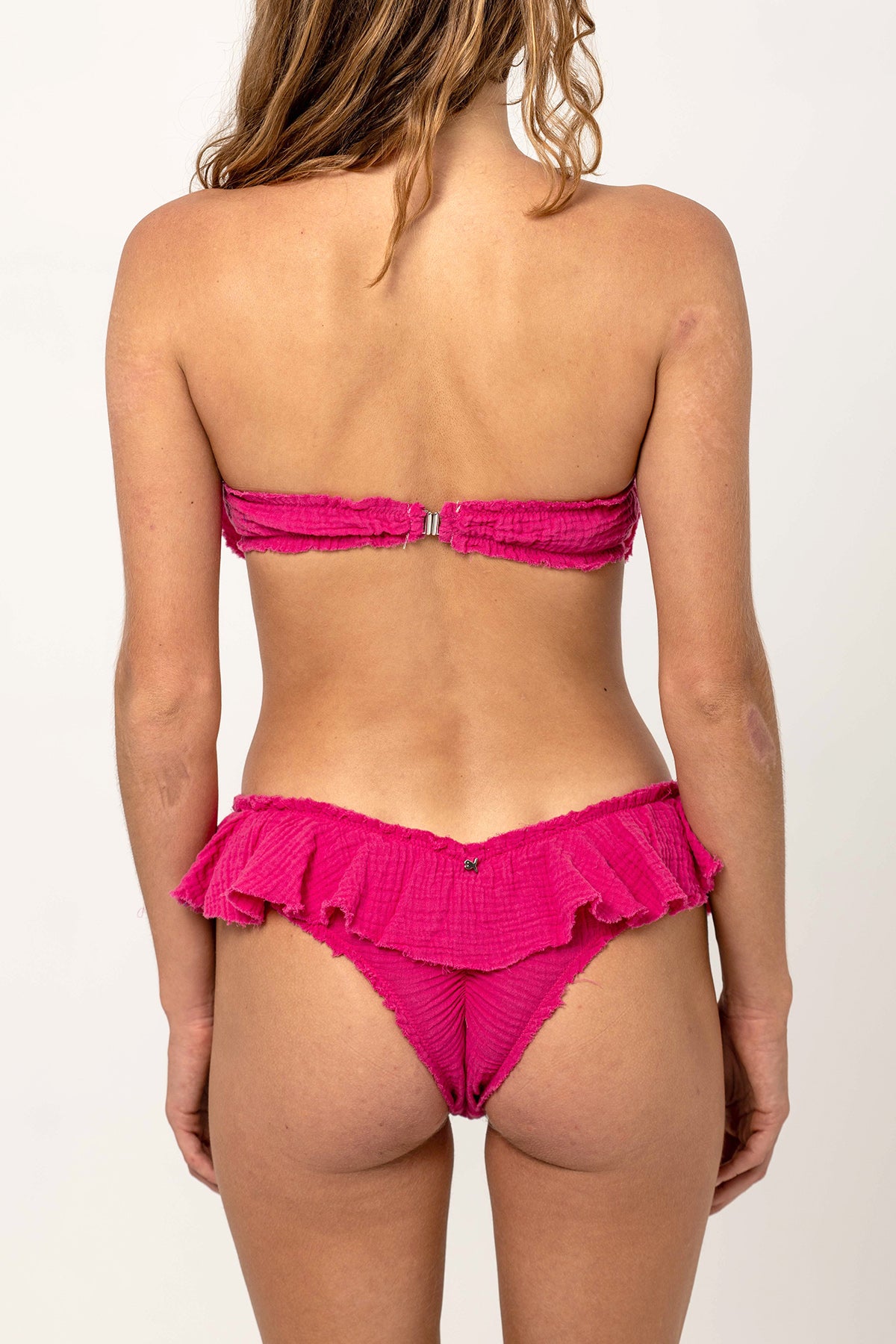 Ruffled Bambula Bandeau White
