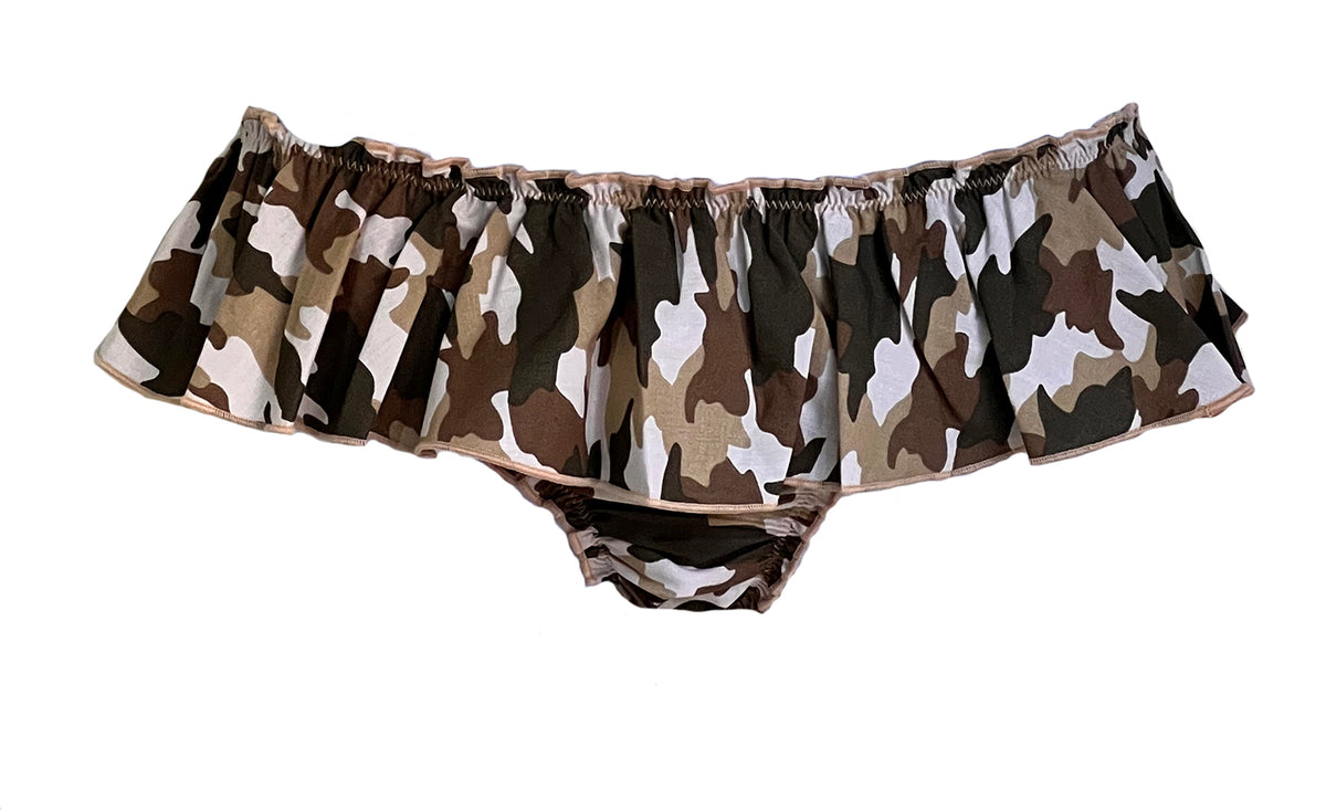 BRAGA - BIKINI volantes camuflaje marron