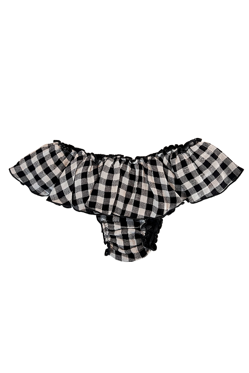 Braga con volantes Vichy Black