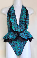 PALM BLUE RUFFLED SWIMSUIT 