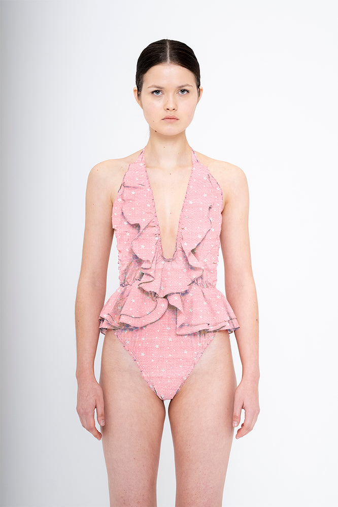 Peplum Ruffle Swimsuit YOUR DESIGN