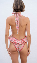 BAÑADOR PEPLUM BUTTERFLY PINK