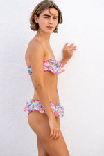 BIKINI BANDEAU CRISANTEMOS