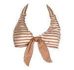 TOP - HALTER RAYAS BLANCO-BEIGE