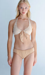 BIKINI HALTER RAYAS BEIGE