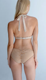 BIKINI HALTER RAYAS BEIGE