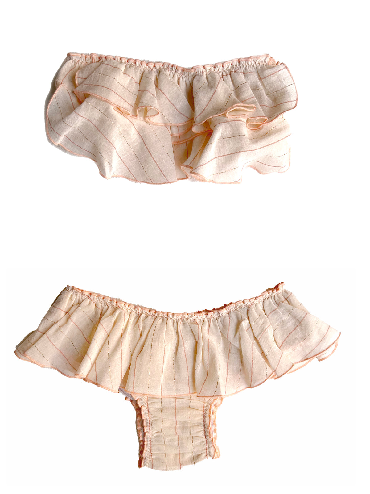 Bandeau Volantes Stripes Lurex