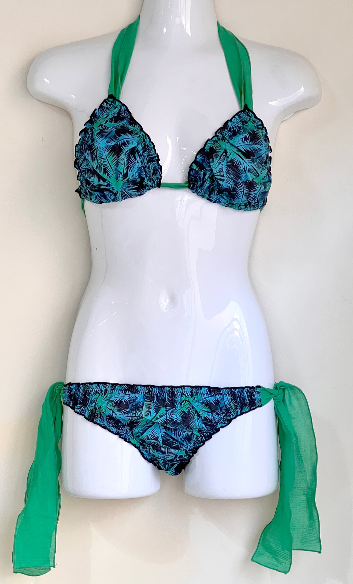 BIKINI PALM BLUE