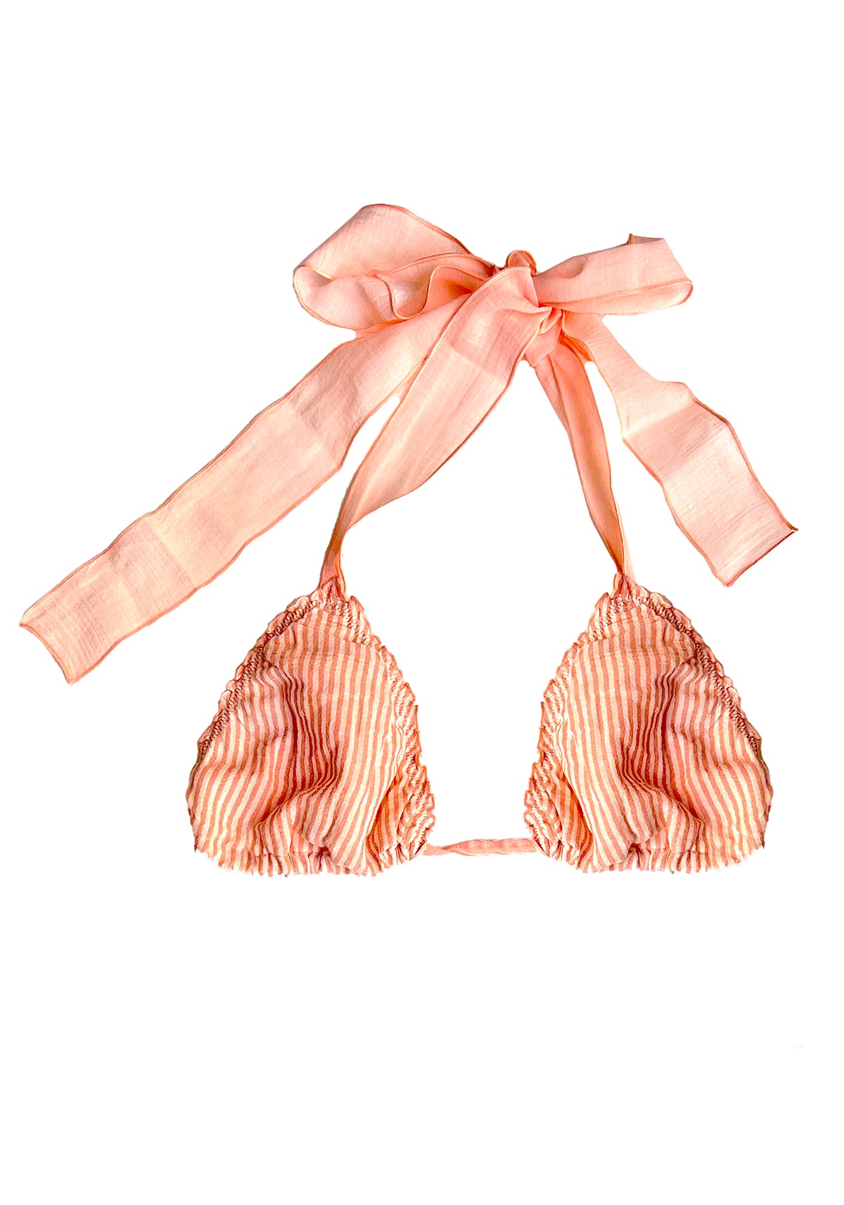 Bikini triángulo Stripes Salmon
