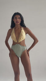 YELLOW MINIVICHY RING TRIKINI