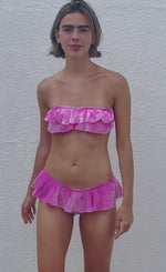 BIKINI BANDEAU TIE-DYE PINK