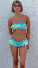 BIKINI BANDEAU TIE-DYE BLUE