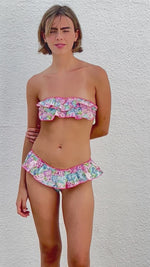 BIKINI BANDEAU CRISANTEMOS